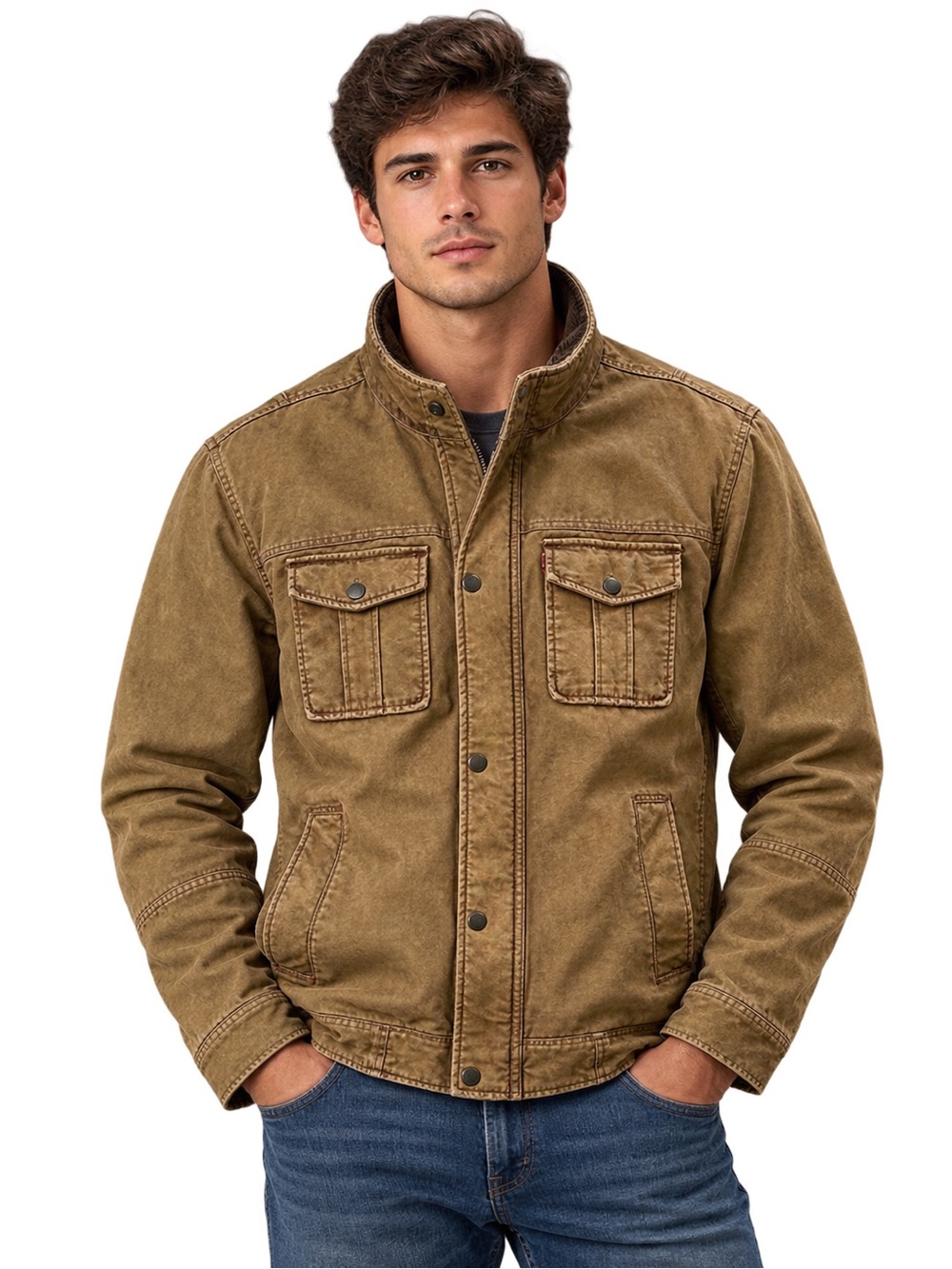 Levi's Brown Field Jacket with Chest Flap Pockets